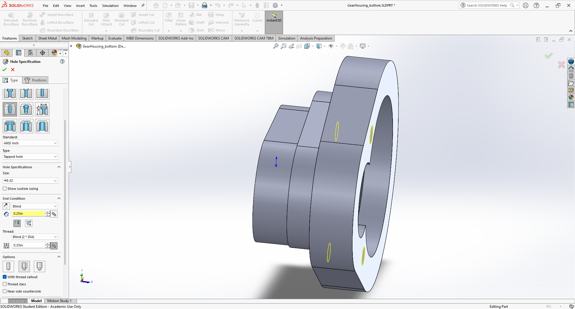 Threaded Holes for Fasteners